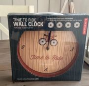 250 x Clocks X Brand New In Box Kikkerland Bike Time To Ride Clock £6250 RRP Just £300