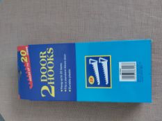 Pack of 2 White Door Hooks. Box of 12.