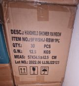 120x New 5” High Pressure Handheld Shower Heads – Rainbow Bulk Lot