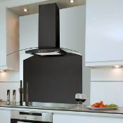 Luxair 1000mm Curved Black Metal Splashback