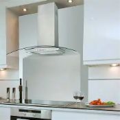 Luxair Stainless Steel Curved Metal 700mm Splashback