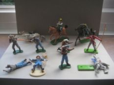 A Group of 11 Vintage Britain's Ltd Plastic Soldiers