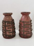 A Pair of Vintage Strehla Keramik Fat Lava Ceramic Vases