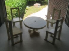 Vintage Dolls House Wooden Table and Four Chairs