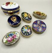 Joblot 7 Vintage Pill Boxes Trinket Boxes