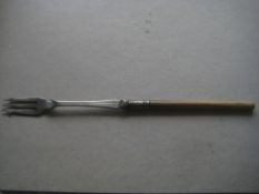 Antique Silver Plated Bone Hafted Pickle Fork