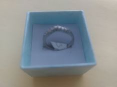 Rhodium Plated Wishbone Style Shaped Wedding/Dress Ring Size O Code 333