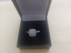Rhodium Plated Ring 1.25 Carat CZ Stones Size O