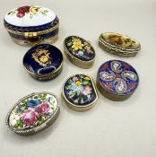 Joblot 7 Vintage Pill Boxes Trinket Boxes