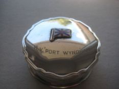 Vintage Silver Plated M.V. Port Wyndham Engraved Souvenir Pill Box