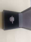 Rhodium Plated Ring 1.25 Carat CZ Stones Size O
