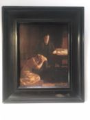 Esoteric School, Framed Picture, On Board, Circa 1900 Scene