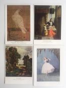 1938 Note Card & 3 Postcards' By The 'Medici Society', Constable Etc, Dedicated.