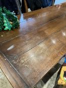 Oak Refectory Extending Table and 12 Chairs - 2 Being Carvers