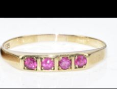 333 Gold Ring Set With Natural Rubies, 1.2g K/M
