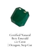 Emerald | Octagon Emerald, Step Cut | Deep Green