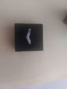 Rhodium Plated Set High Quality CZ Fancy Wishbone Shaped Ring Size P