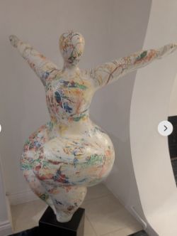Dancing Ballerina Fat Woman Figure Large Sculpture