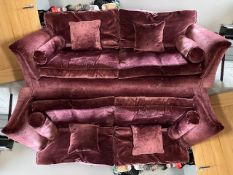 Parker Knolls/4 Seater Large Sofa/Dark Pink