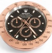 Rose Gold & Black Daytona Inspired Wall Clock