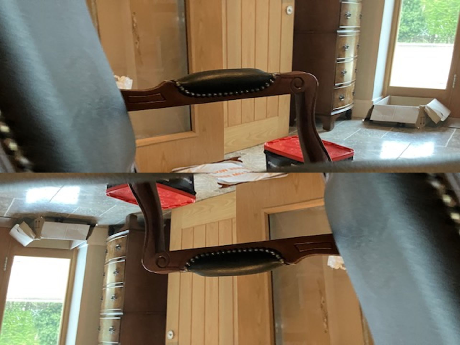 Chesterfield Style High Back Leather Detailed Chair - Image 6 of 11