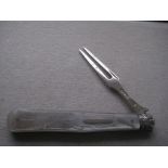 Victorian Mother of Pearl Hafted Silver Bladed Folding Fruit Fork