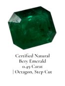 Emerald | Octagon Emerald, Step Cut | Deep Green