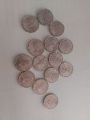 Threepenny Pieces x 14. 1962