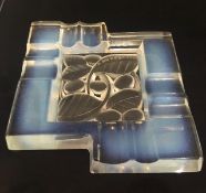 Andre Hunebelle (1896-1985) Art Deco, Opalescent Ashtray, Leaf and Berries, 1930