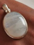 Sterling Silver 925 Rainbow Moonstone Pendant
