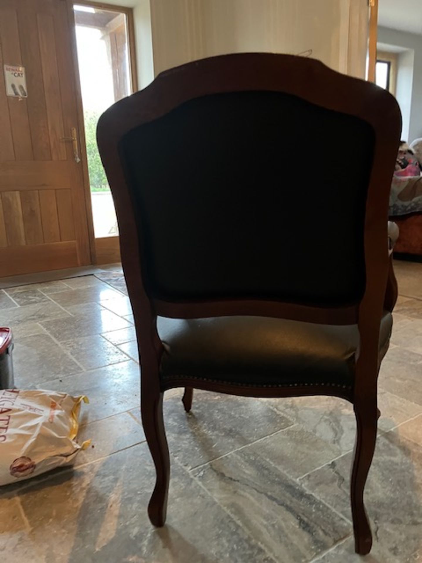 Chesterfield Style High Back Leather Detailed Chair - Image 7 of 11