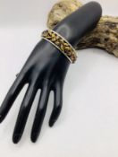 Stunning Vintage 925 Silver Tigers Eye Floral Vine Design Cuff Bangle 24.10g