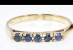 333 Gold Ring Set With Natural Sapphires, 1.2g, Size L/M