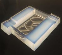 Andre Hunebelle (1896-1985) Art Deco, Opalescent Ashtray, Swimmers, 1930