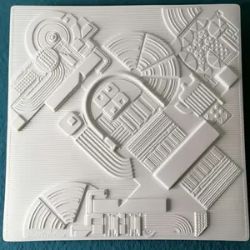 Sir Eduardo Paolozzi,CBE,RA (1924-2005) Mural Plaque, Abstract Architectural Biscuit Porcelain, 1...