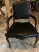 Chesterfield Style High Back Leather Detailed Chair