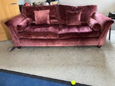 Parker Knolls/4 Seater Large Sofa/Dark Pink