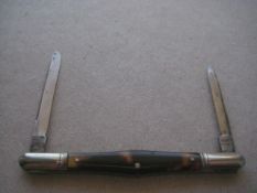 Vintage Twin Steel Bladed Folding Fruit Knife, c1920