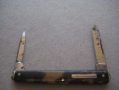 Vintage Twin Steel Bladed Folding Fruit Knife, c1920