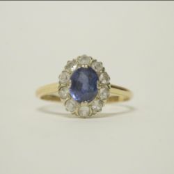 Carmose Ring, 18 K Gold With 0.25 ct Topaz and White Stones