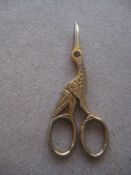 Vintage Miniature Stork Pair of Scissors