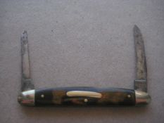 Vintage Twin Steel Bladed Folding Fruit Knife, c1920
