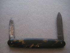 Vintage Twin Steel Bladed Folding Fruit Knife, c1920