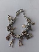 Charm Bracelet With 16 Charms