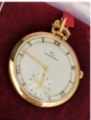 Garrard 9ct Gold Pocket Watch - 44mm - Swiss Movement - Original Box