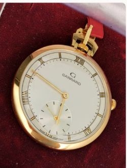 Garrard 9ct Gold Pocket Watch - 44mm - Swiss Movement - Original Box