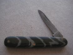 Vintage Black Hafted Miniature Penknife, c1940