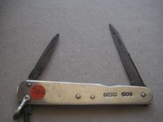 George V Silver Hafted Multi-Bladed Steel Bladed Folding Penknife, Sheffield 1918