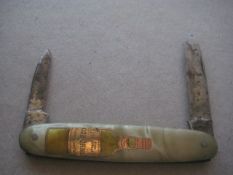Vintage Osborne Advertising Twin Steel Bladed Folding Fruit Knife, c1920