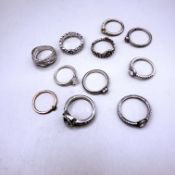 Job Lot 925 Silver Pandora Rings x 11 W34.62g New/Pre Owned
